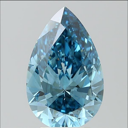 Pear Diamond 4.08ct FANCY VIVID BLUE VS2